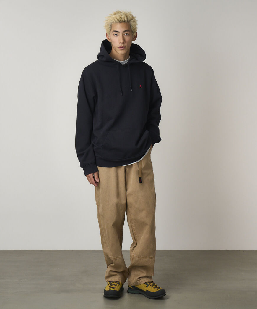 ONE POINT HOODED SWEATSHIRT,DARK NAVY, large image number 1