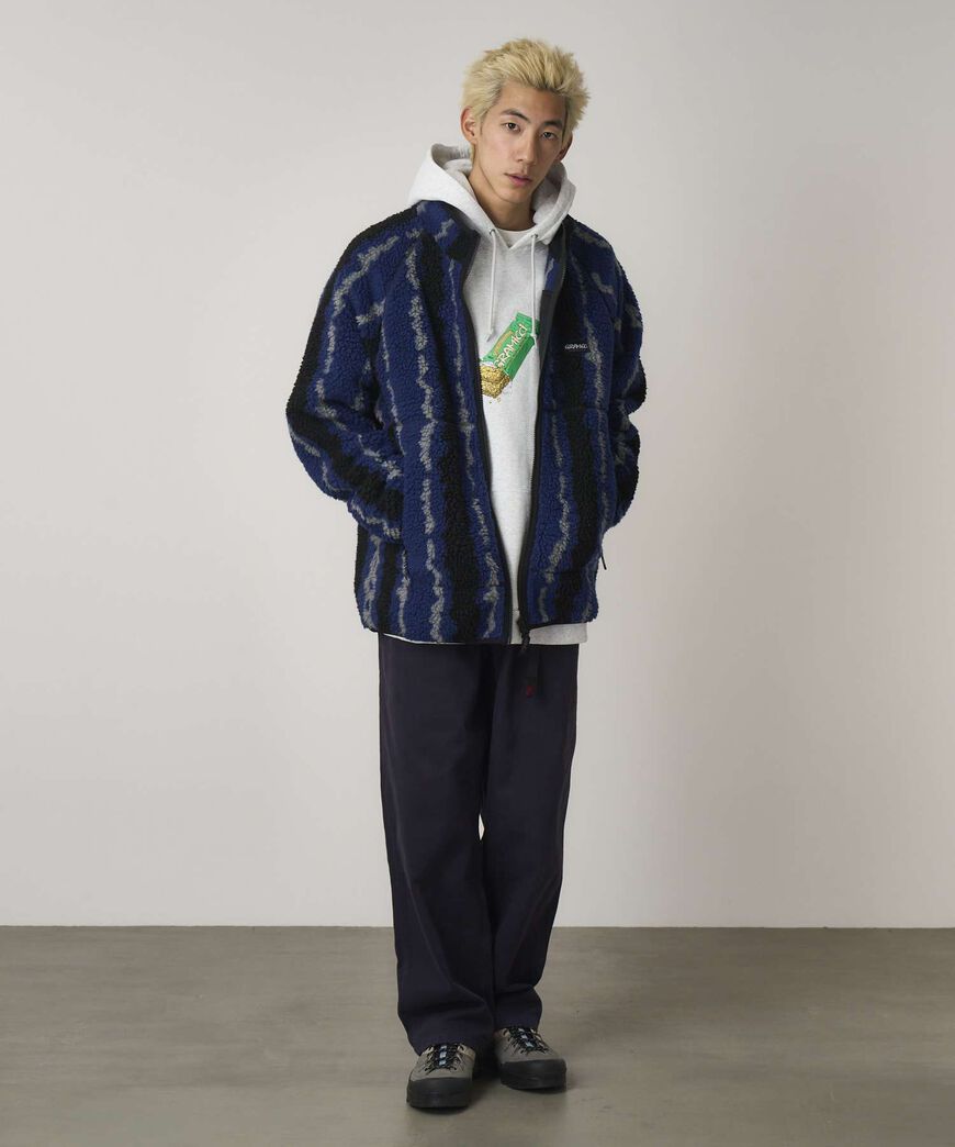 RIPPLE SHERPA JACKET,NAVY RIPPLE, large image number 2