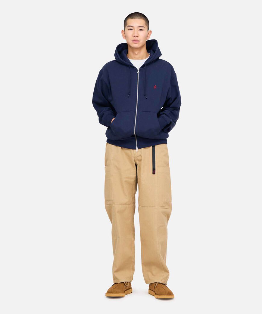 ONE POINT ZIP HOODED SWEATSHIRT,NAVY, large image number 1
