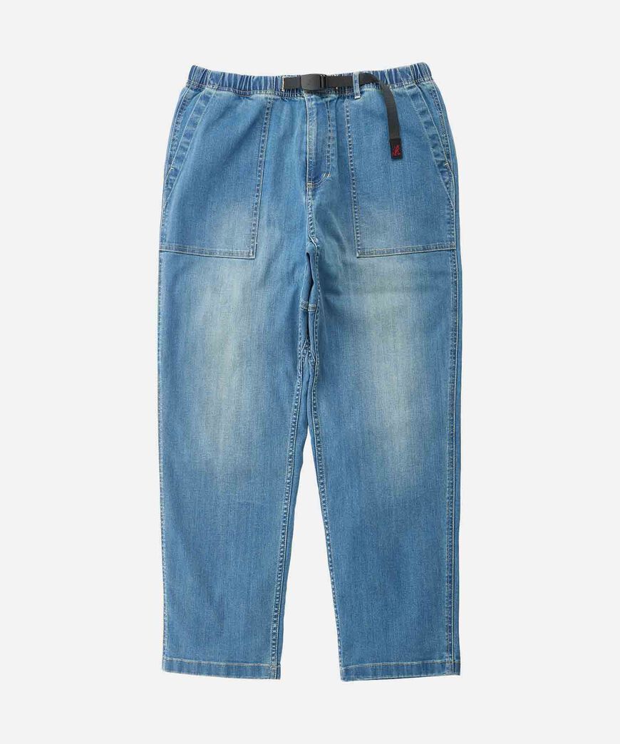 STRETCH DENIM LOOSE TAPERED RIDGE PANT,MEDIUM USED, large image number 0