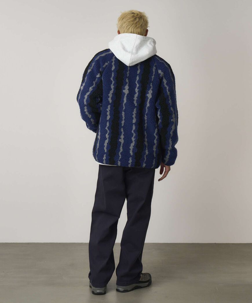 RIPPLE SHERPA JACKET,NAVY RIPPLE, large image number 4