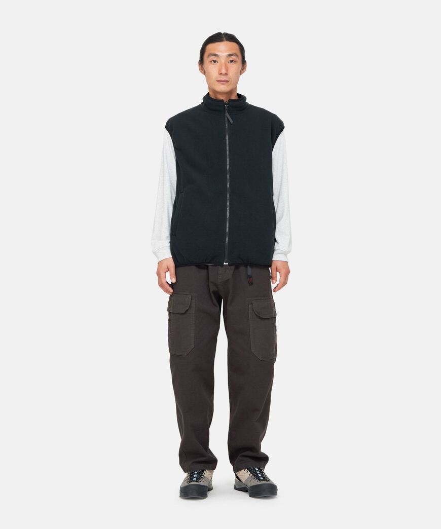REVERSIBLE FLEECE VEST,BLACK, large image number 2