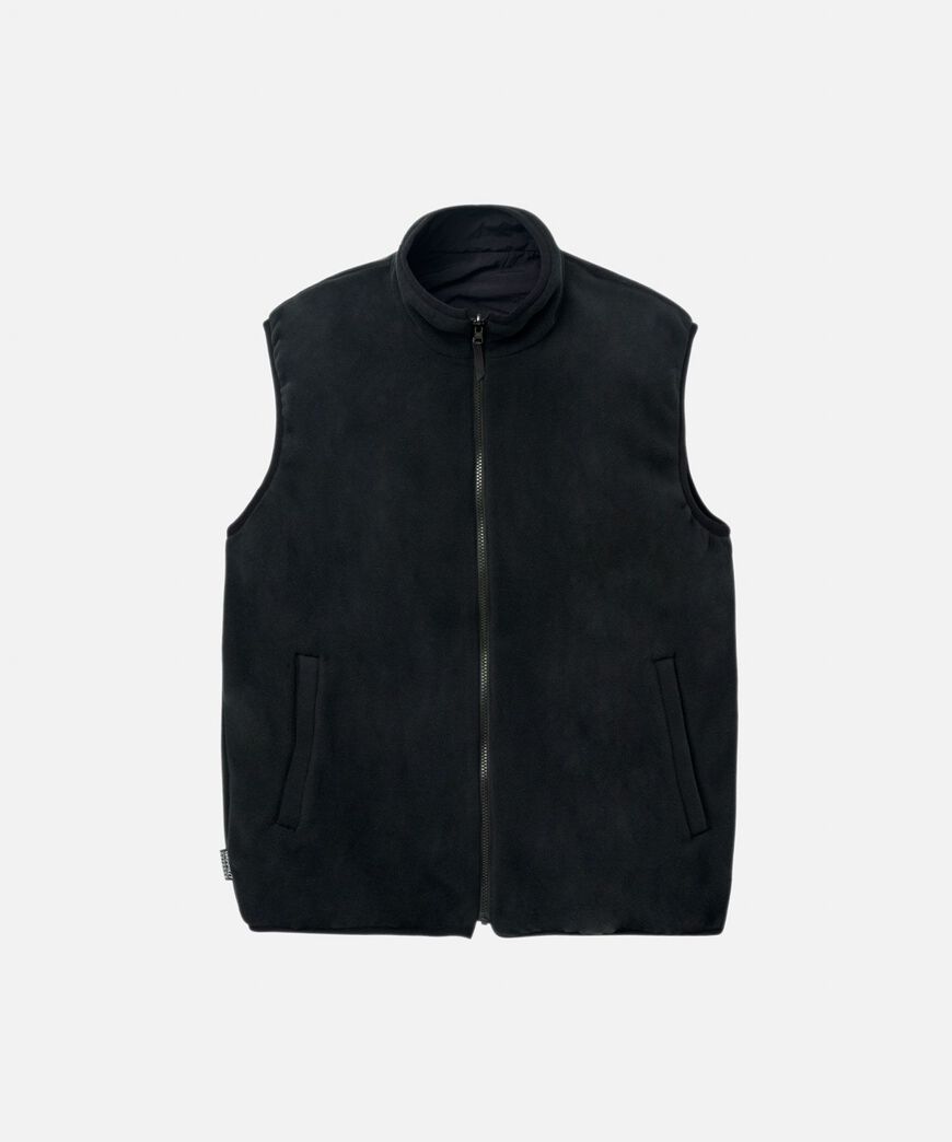 REVERSIBLE FLEECE VEST,BLACK, large image number 0