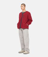FLEECE CARDIGAN ZIP-UP,DEEP MAROON, small image number 5