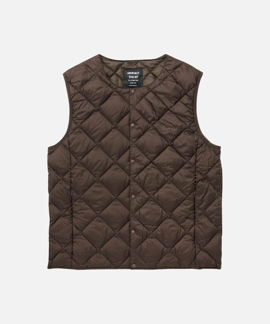 INNER DOWN VEST,DARK BROWN, large image number 0