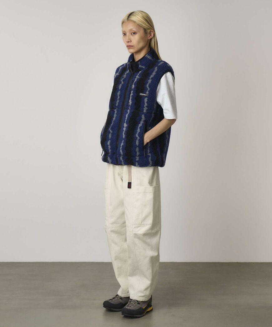 RIPPLE SHERPA VEST,NAVY RIPPLE, large image number 3