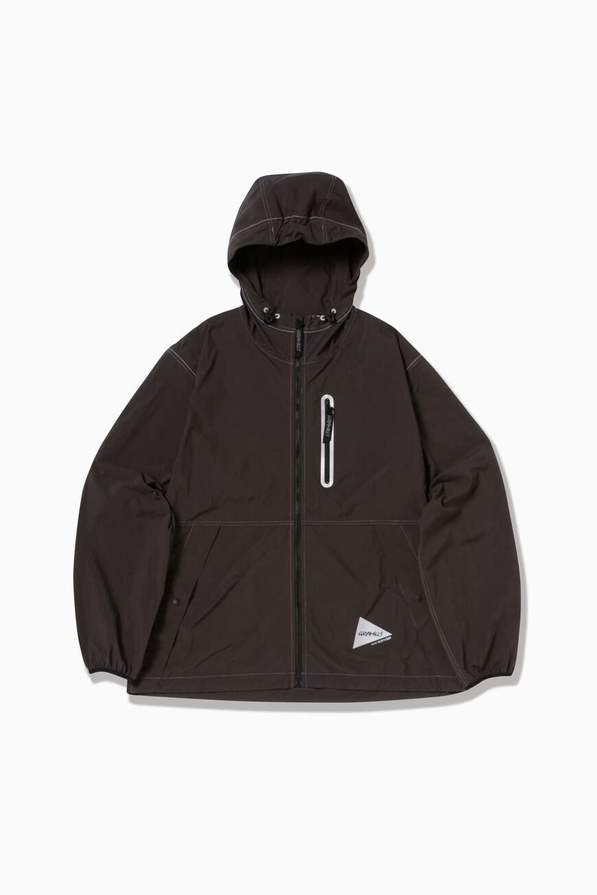 BRUSHED NYLON JACKET,CHARCOAL, large image number 0