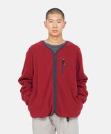 FLEECE CARDIGAN ZIP-UP,DEEP MAROON, small image number 6