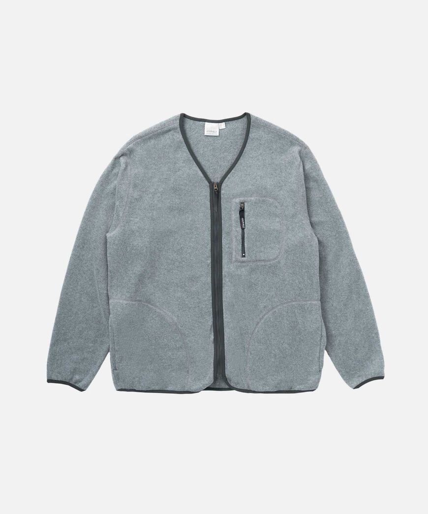 FLEECE CARDIGAN ZIP-UP,HEATHER CHARCOAL, large image number 0