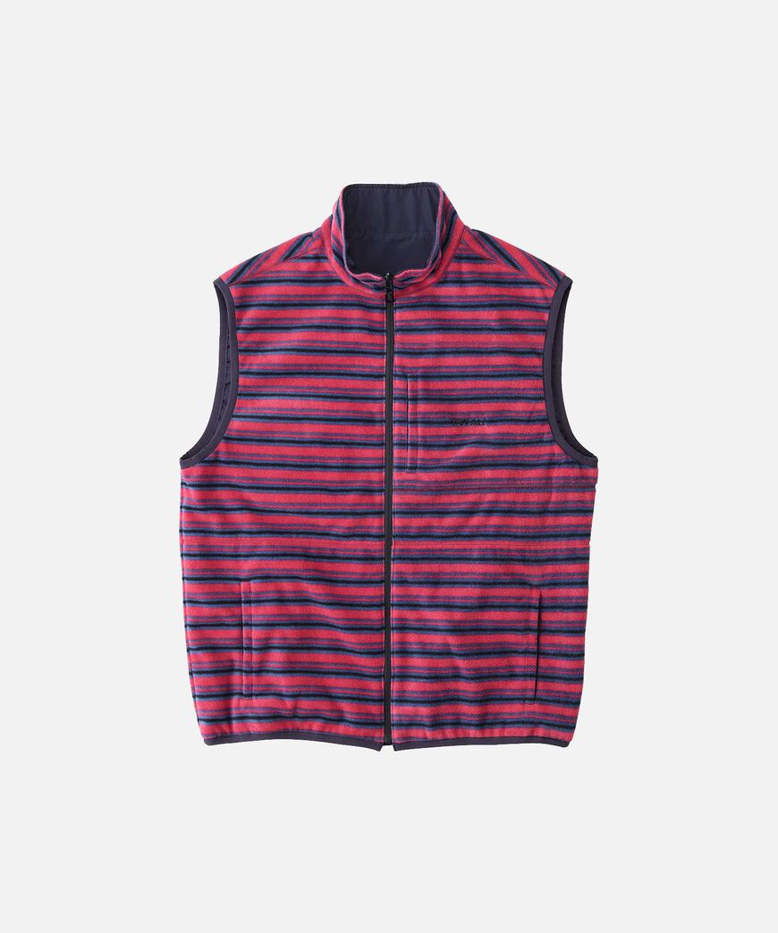 THERMAL FLEECE REVERSIBLE VEST,BERRY STRIPE, large image number 0