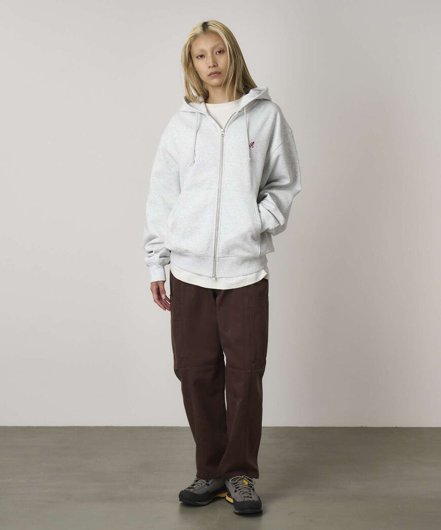 ONE POINT ZIP HOODED SWEATSHIRT,HEATHER ASH, large image number 1