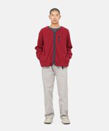 FLEECE CARDIGAN ZIP-UP,DEEP MAROON, small image number 3