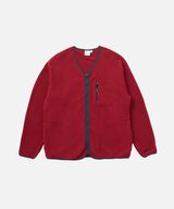 FLEECE CARDIGAN ZIP-UP,DEEP MAROON, small image number 0