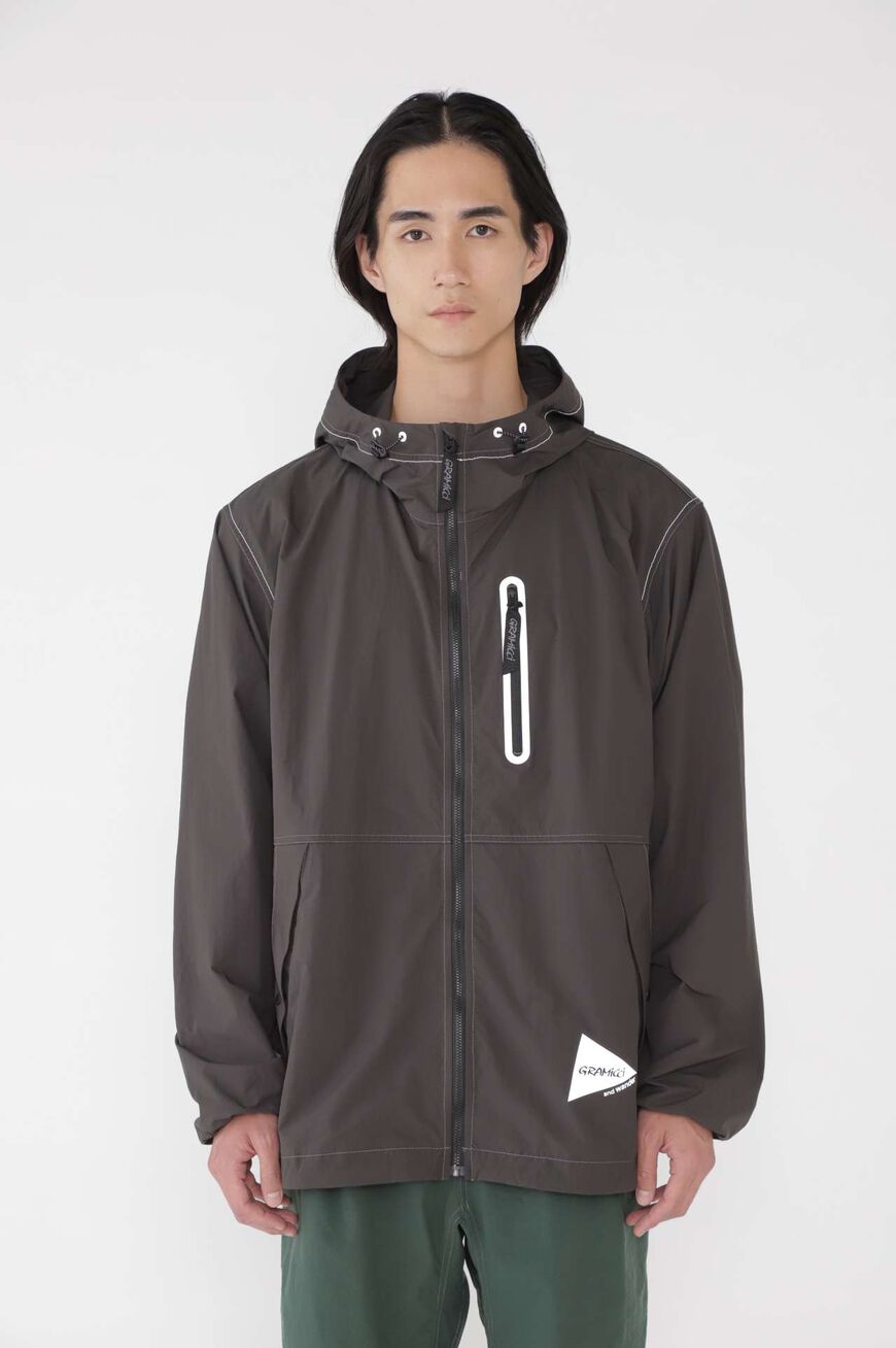 BRUSHED NYLON JACKET,CHARCOAL, large image number 6