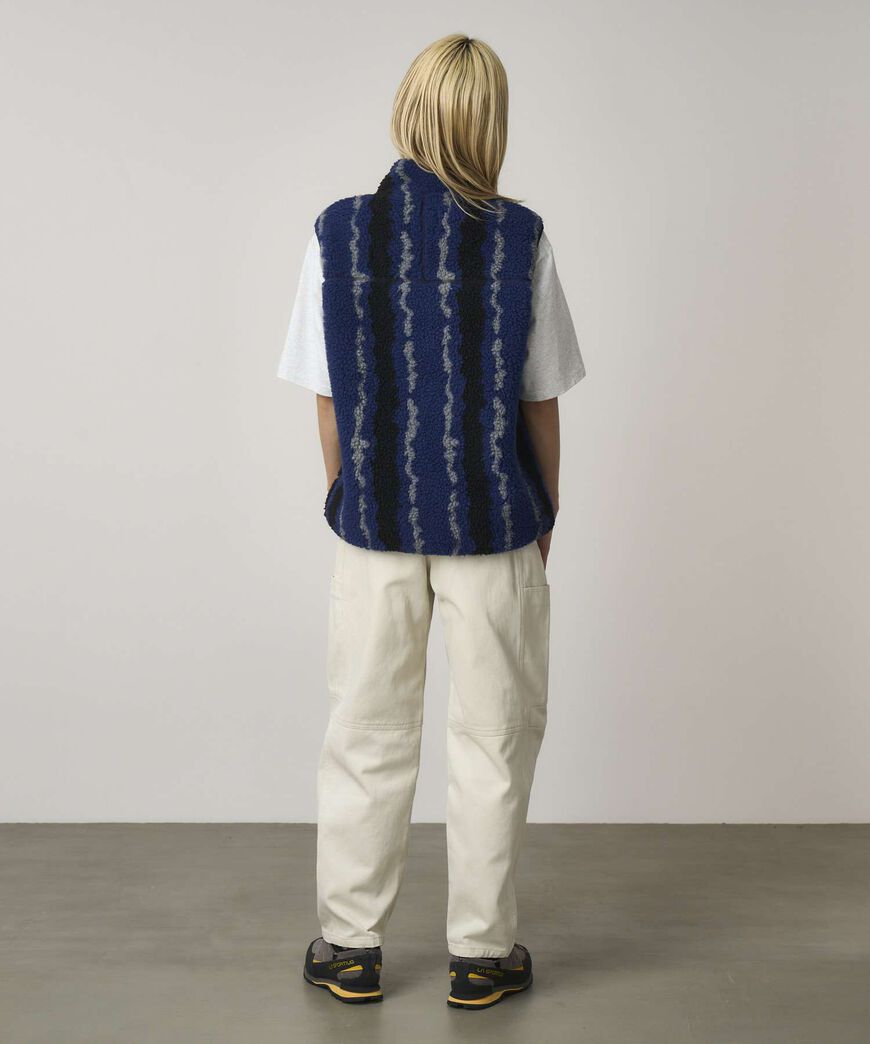 RIPPLE SHERPA VEST,NAVY RIPPLE, large image number 4