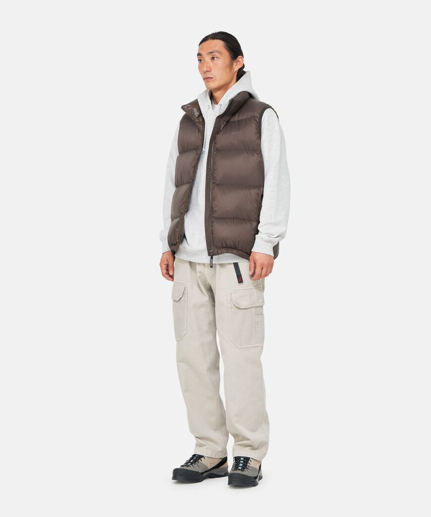 DOWN PUFFER VEST,DARK BROWN, large image number 5