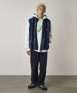 RIPPLE SHERPA VEST,NAVY RIPPLE, small image number 7