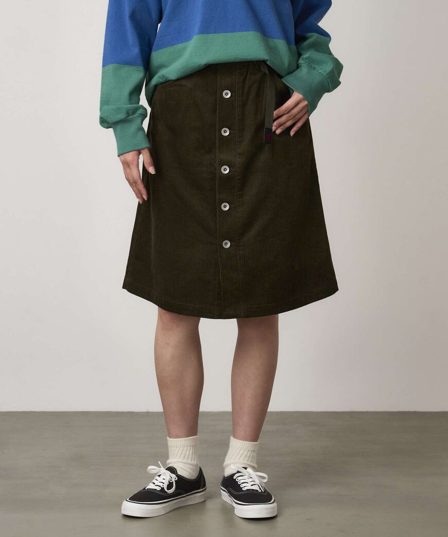 BUTTONED DOWN MIDI SKIRT,OLIVE, large image number 2