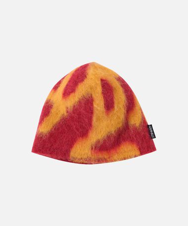 MOHAIR BURLY RUNNINGMAN BEANIE,BURNT ORANGE, medium