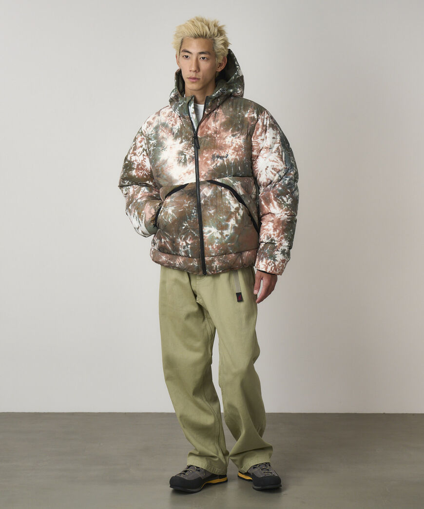 DOWN PUFFER HOODED JACKET,TIE DYE, large image number 1