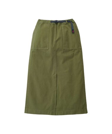 LONG BAKER SKIRT,OLIVE, medium