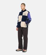 CHECKERED SHERPA VEST,NATURAL / NAVY CHECK, small image number 3