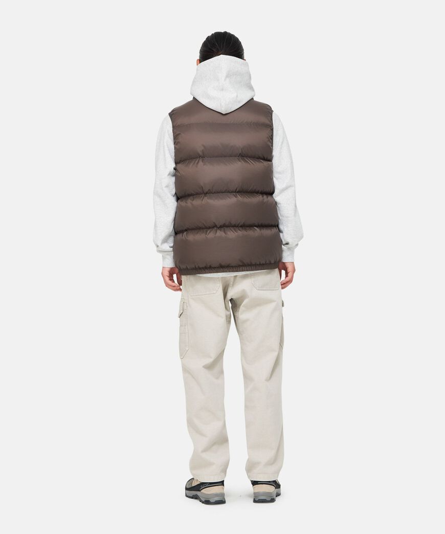 DOWN PUFFER VEST,DARK BROWN, large image number 4
