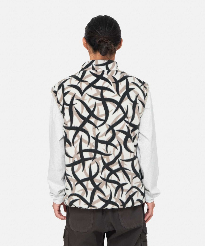 REVERSIBLE FLEECE VEST,BLACK, large image number 9