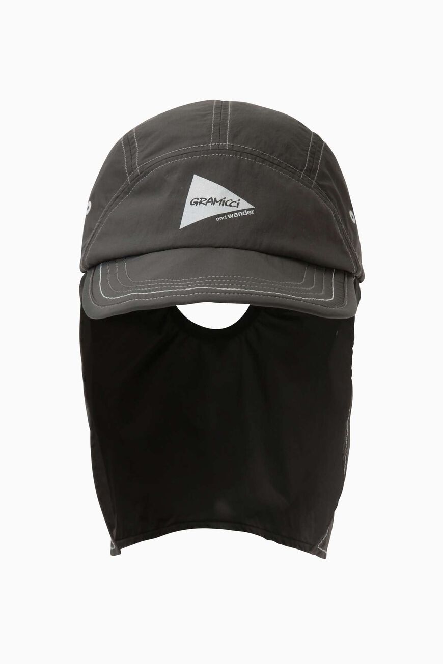 BRUSHED NYLON SUNSHADE CAP,CHARCOAL, large image number 2