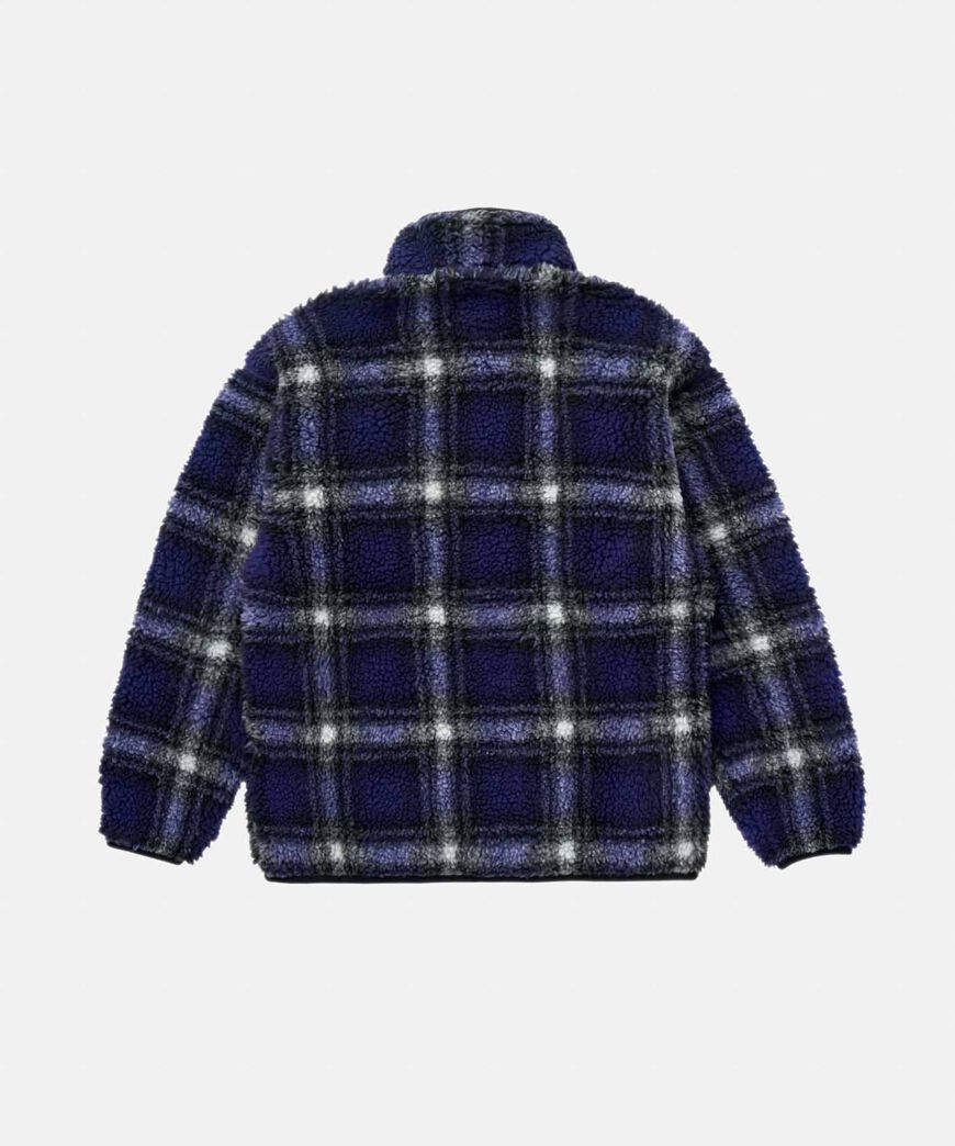 SHADOW PLAID SHERPA JACKET,PURPLE SHADOW PLAID, large image number 1