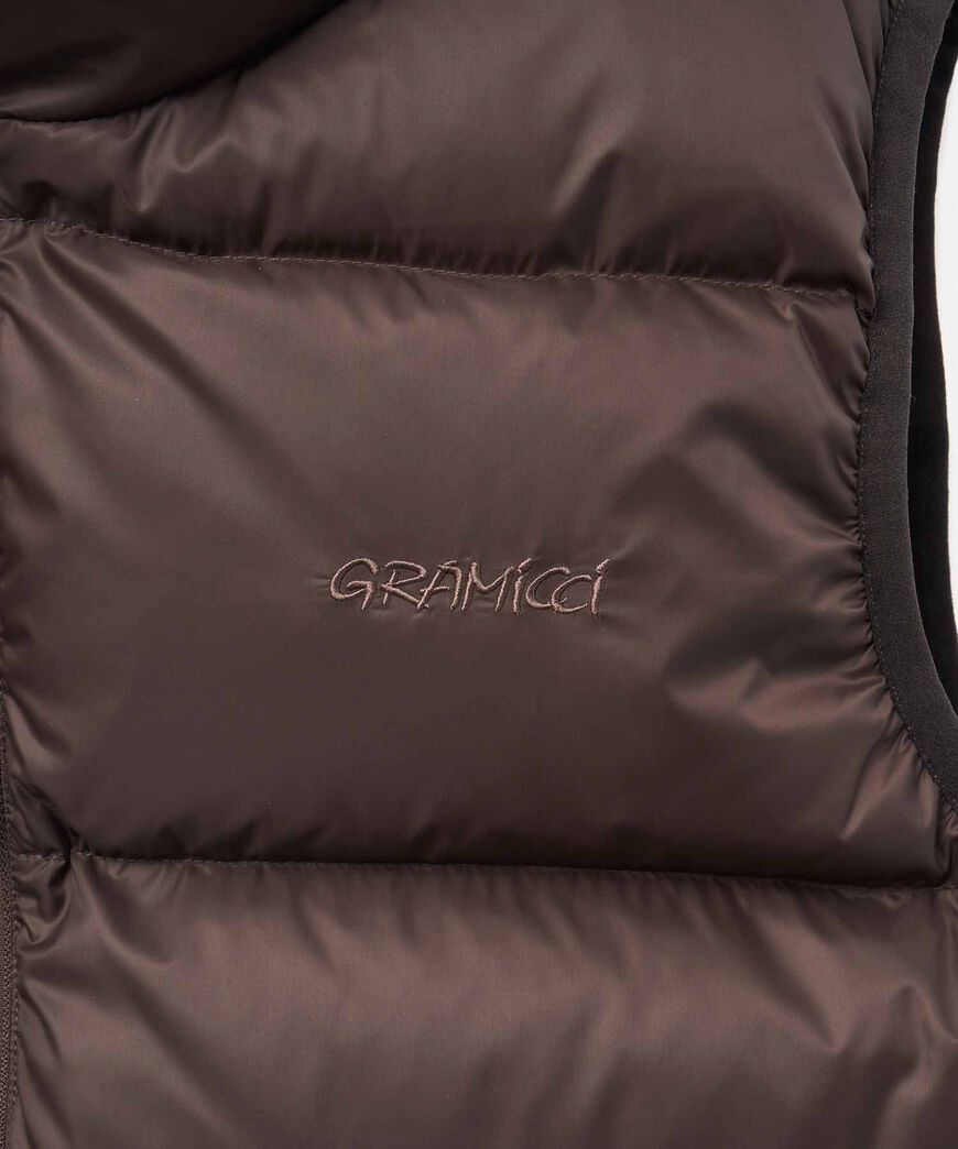 DOWN PUFFER VEST,DARK BROWN, large image number 10