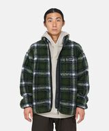 SHADOW PLAID SHERPA JACKET,OLIVE SHADOW PLAID, small image number 4