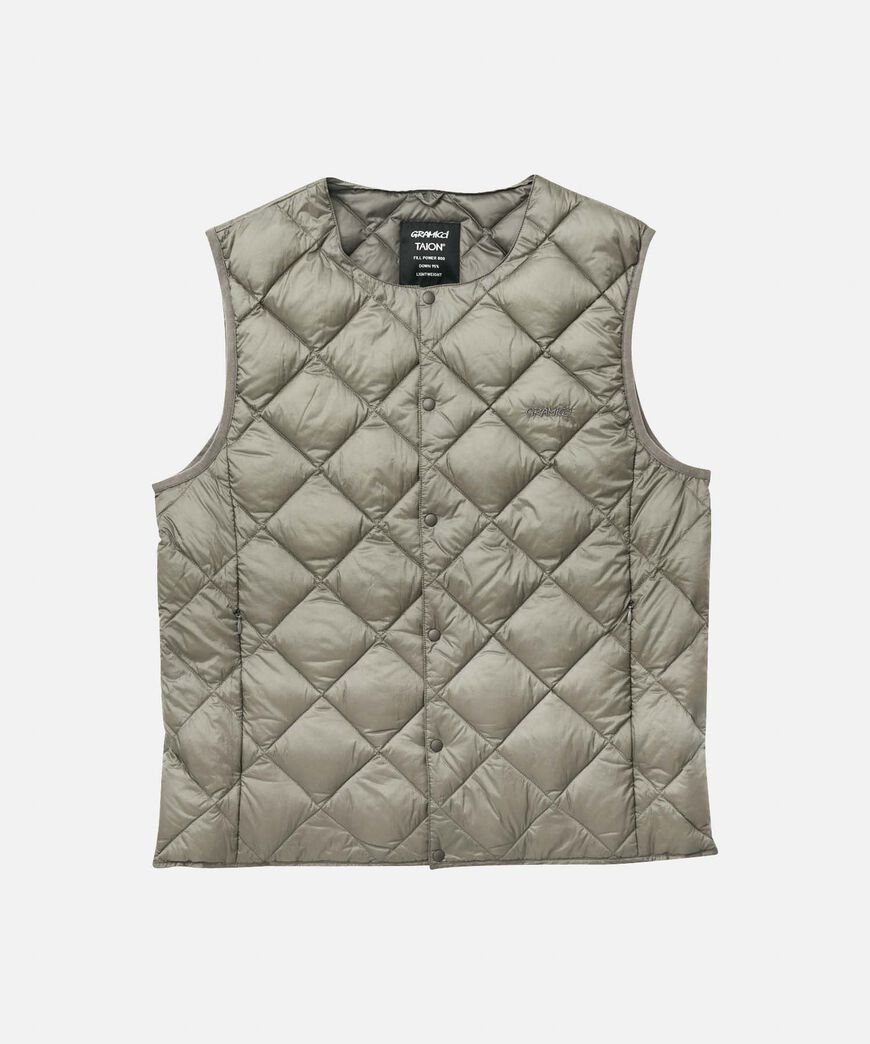 INNER DOWN VEST,STONE GREY, large image number 0