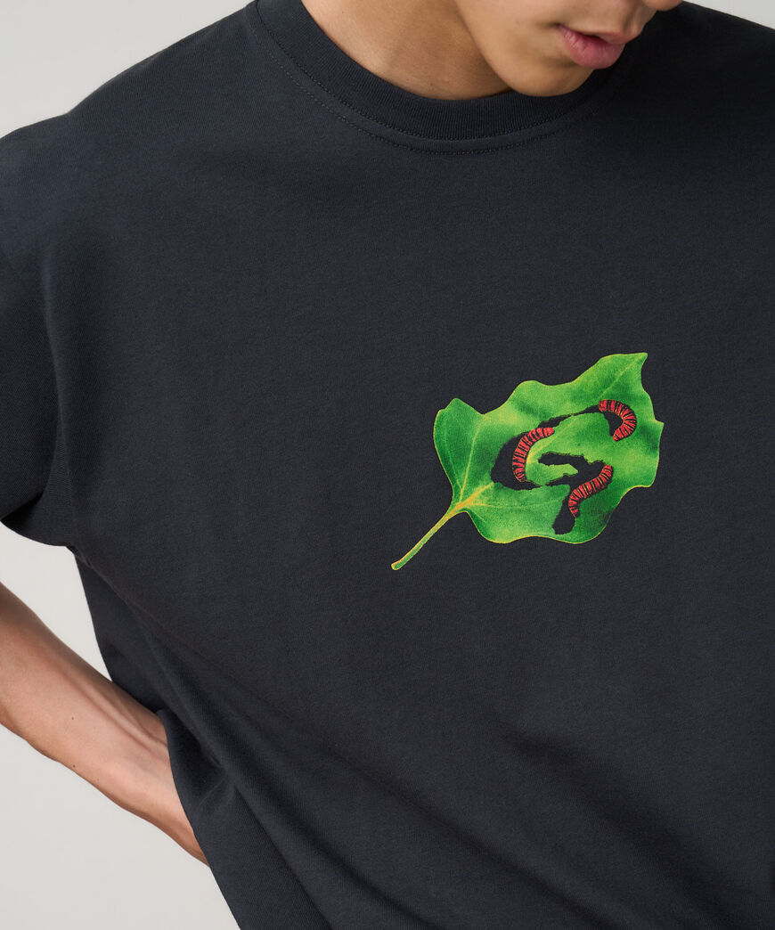 LEAF TEE,VINTAGE BLACK, large image number 2