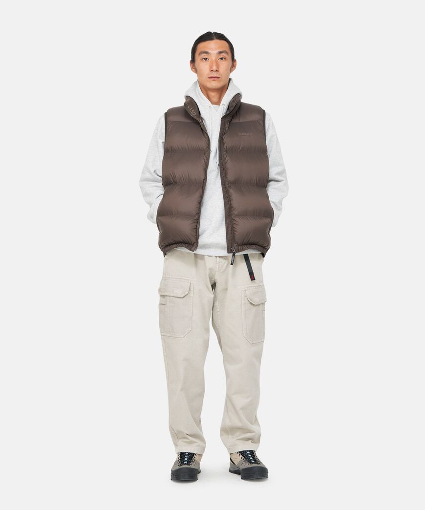 DOWN PUFFER VEST,DARK BROWN, large image number 3
