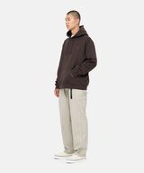 ONE POINT HOODED SWEATSHIRT,DARK BROWN, small image number 4