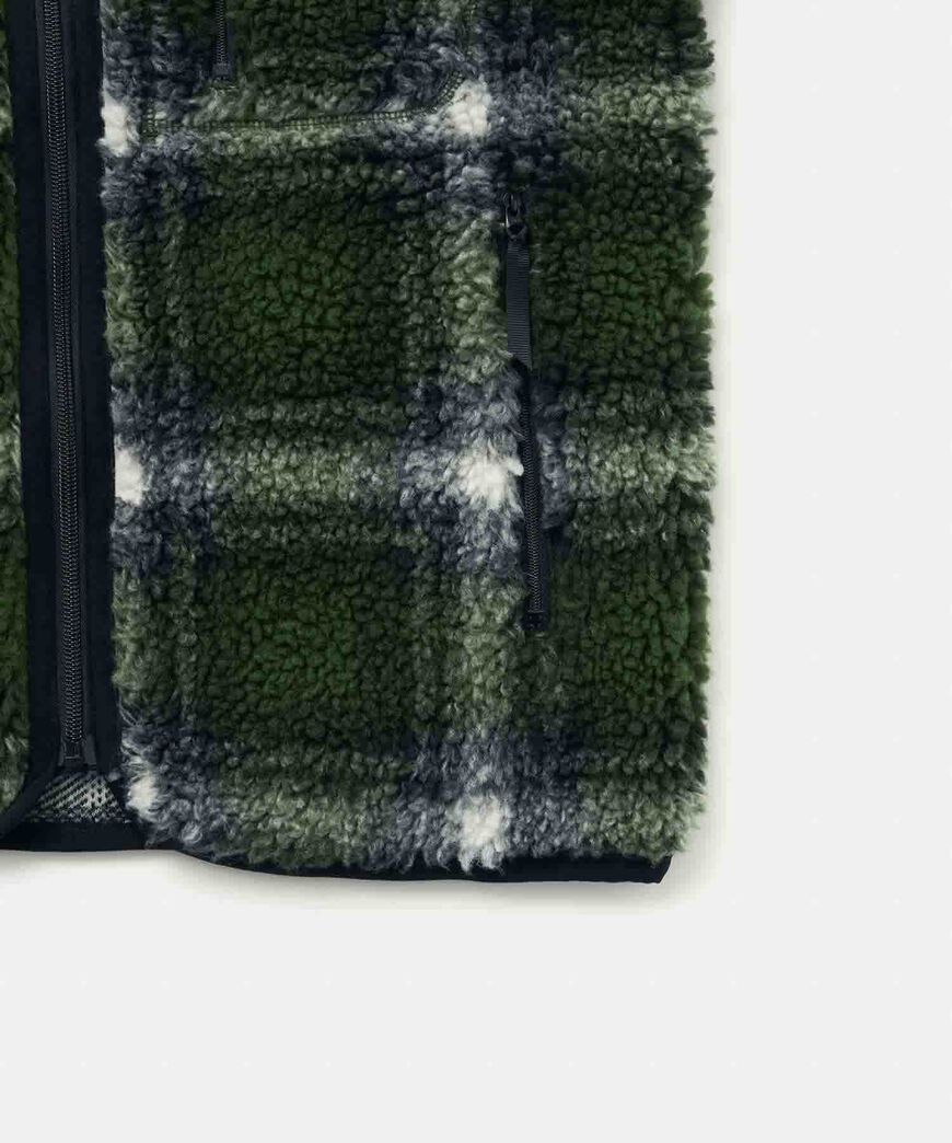 SHADOW PLAID SHERPA JACKET,OLIVE SHADOW PLAID, large image number 9