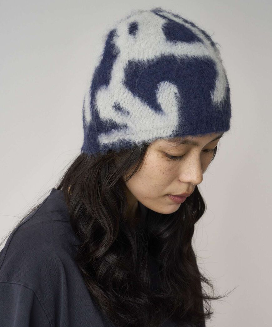 MOHAIR BURLY RUNNINGMAN BEANIE,MIDNIGHT, large image number 3