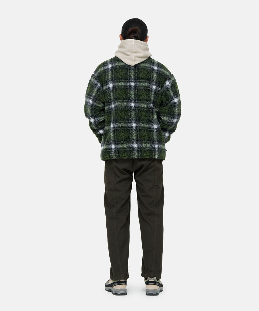 SHADOW PLAID SHERPA JACKET,OLIVE SHADOW PLAID, large image number 2