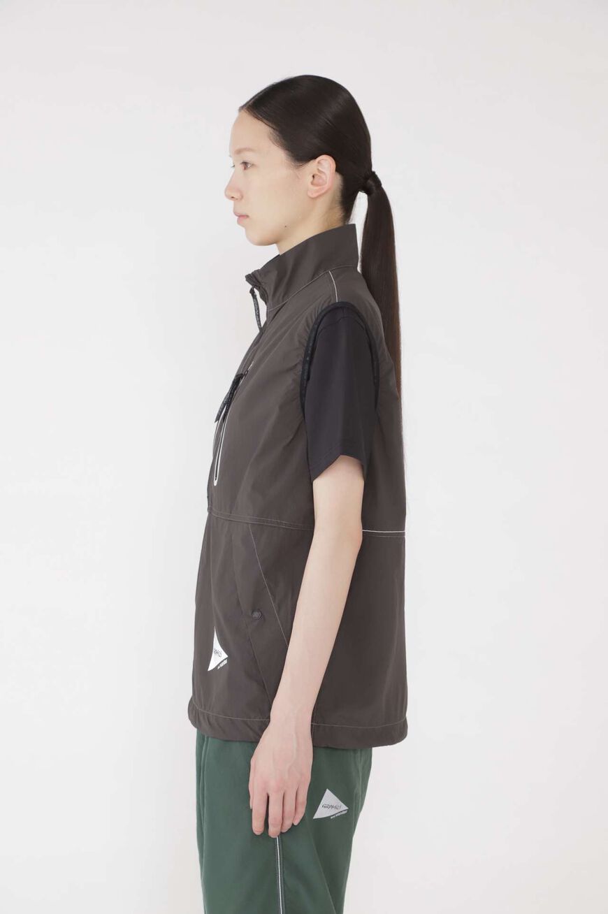 BRUSHED NYLON VEST,CHARCOAL, large image number 5