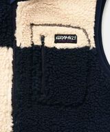 CHECKERED SHERPA VEST,NATURAL / NAVY CHECK, small image number 10