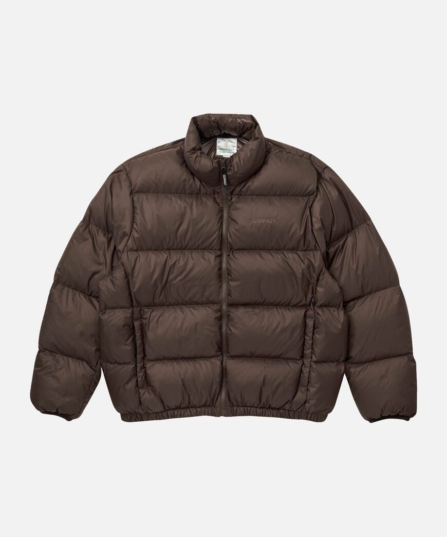 DOWN PUFFER JACKET,DARK BROWN, large image number 0