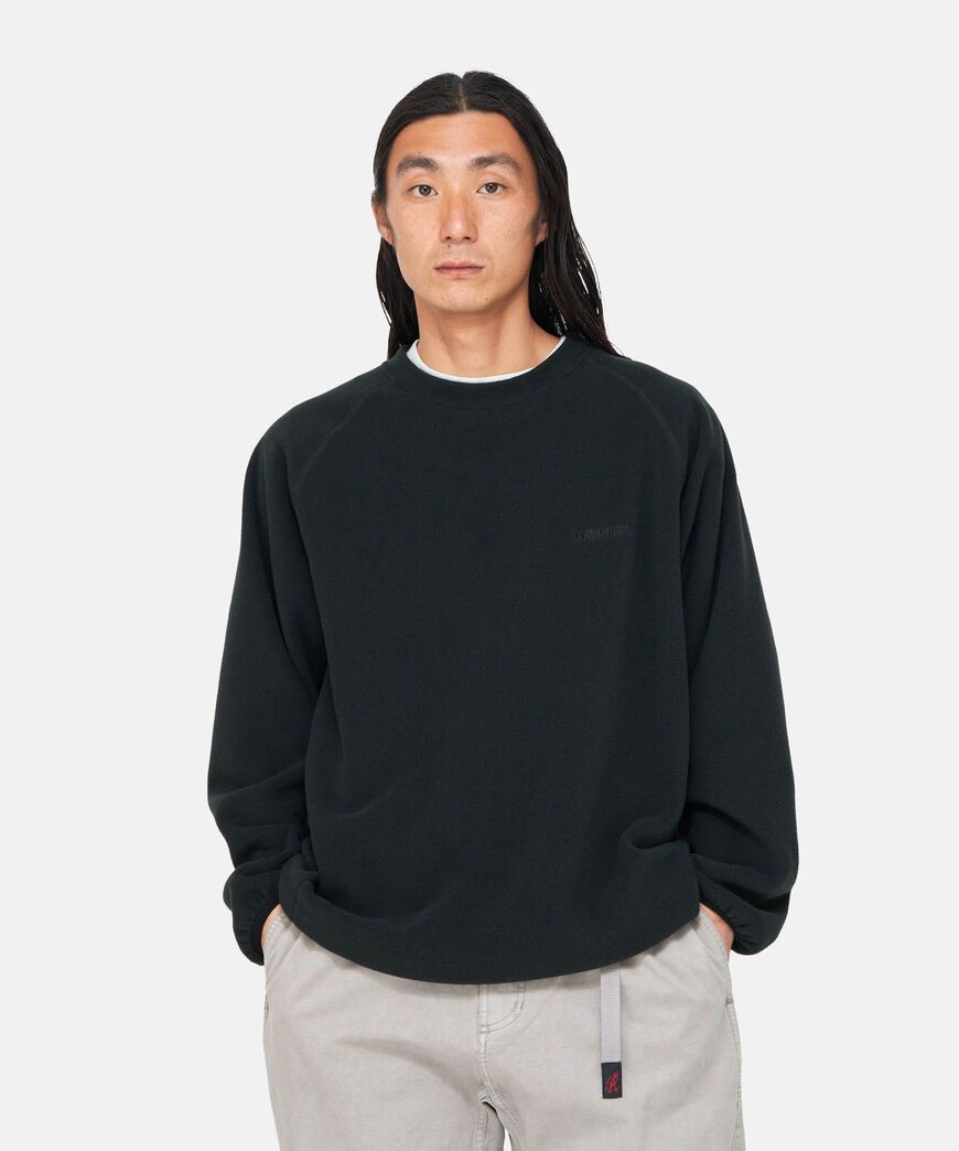 FLEECE RAGLAN CREW,BLACK, large image number 5