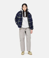 SHADOW PLAID SHERPA JACKET,OLIVE SHADOW PLAID, small image number 6