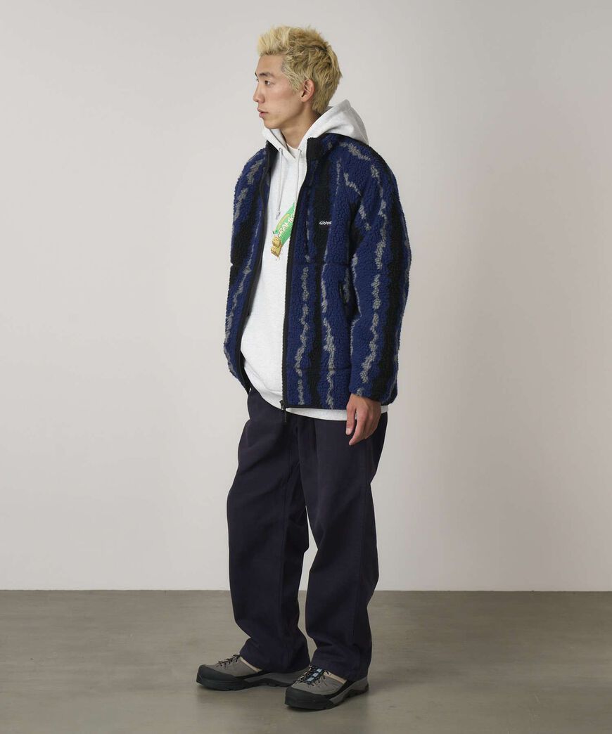 RIPPLE SHERPA JACKET,NAVY RIPPLE, large image number 3