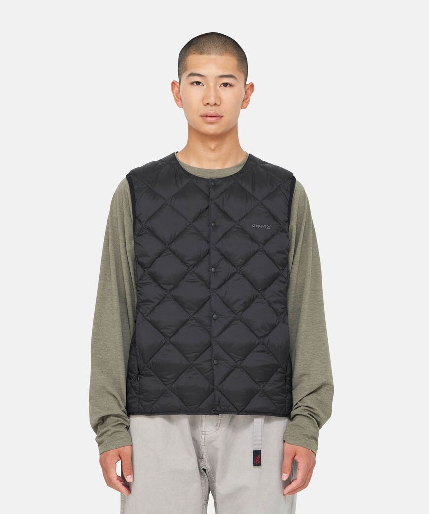 INNER DOWN VEST,STONE GREY, large image number 4