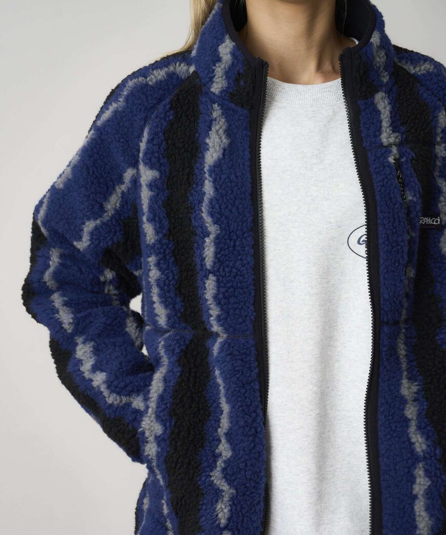 RIPPLE SHERPA JACKET,NAVY RIPPLE, large image number 9