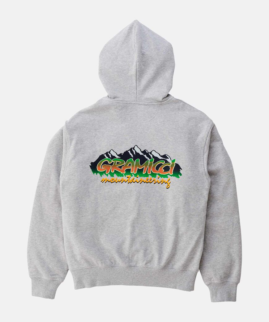 MOUNTAINEERING ZIP HOODED SWEATSHIRT,HEATHER ASH, large image number 0