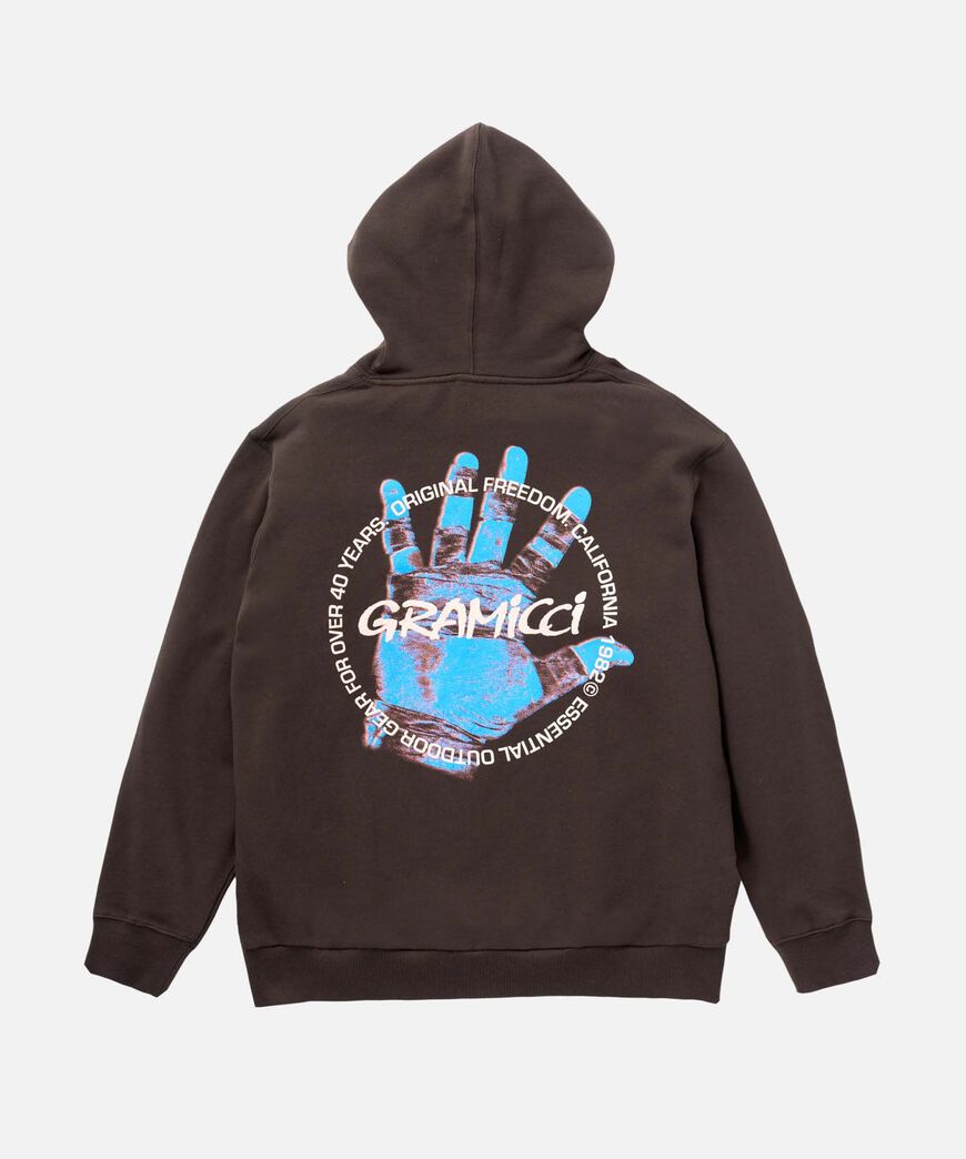 CLIMBER’S HAND HOODED SWEATSHIRT,DARK BROWN, large image number 1