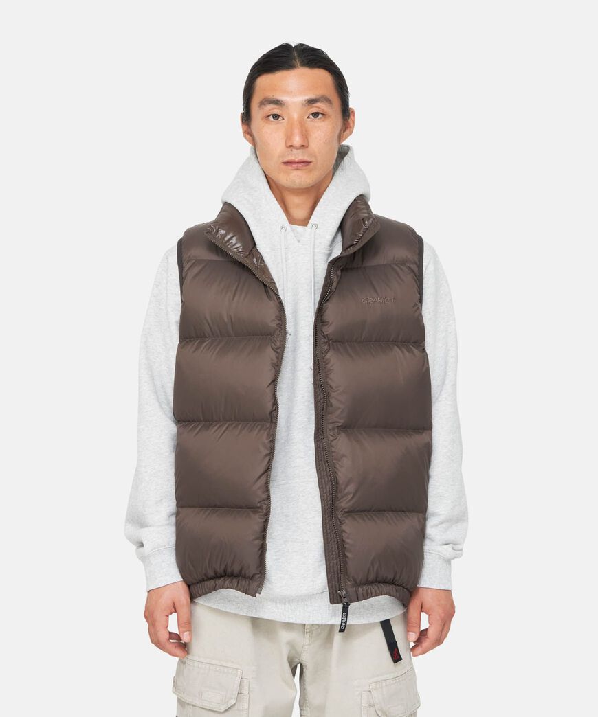 DOWN PUFFER VEST,DARK BROWN, large image number 6